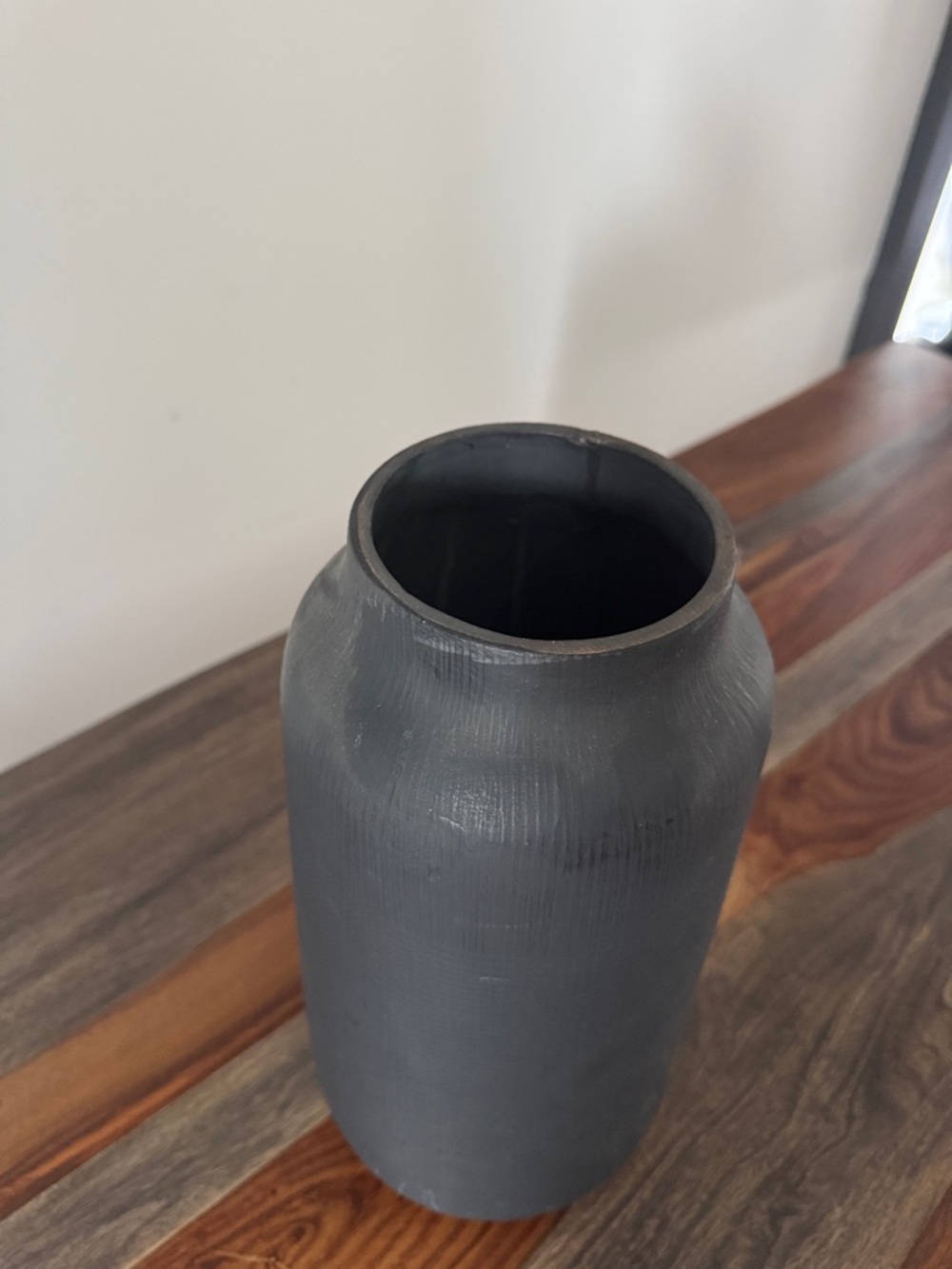 Large Matte Black Table Top Vase